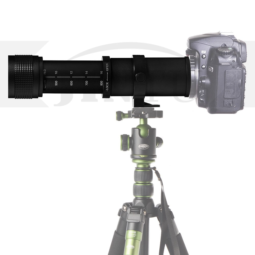 JINTU 420- 800mm f/8.3 Manual Zoom Telephoto Lens + T-Mount for Nikon SLR  D5500 D3300 D3200 D5300 D3400 D7200 D780 D3500 D7500 D600 D800 D810 D3100 