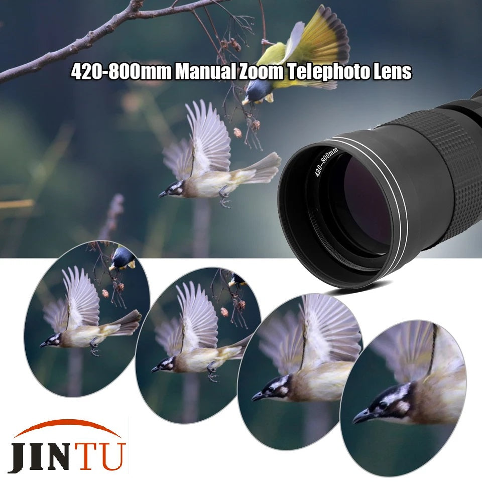 JINTU 420-800mm f/8.3 HD Manual Telephoto Camera Lens for Nikon SLR D5600 store D5500