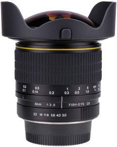 JINTU 8mm F/3.0 Wide Angle Fisheye Lens for Nikon DSLR Cameras