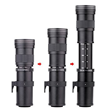 JINTU 420-800mm Manual Telephoto Lens zoom lens camera lens for Canon EOS  Rebel APS-C DSLR 60D, 77D, 70D,80D, 650D, 750D, 7D, T7i, T7s, T7, T6s, T6i,  T6, T5i, T5, SL2 SL1 Digital