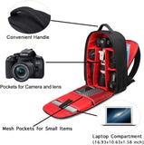 JINTU Camera Backpack Bag Laptop Case for DSLR/SLR Camera Waterproof, Shoulder Bag Compatible for Canon Nikon Sony Cameras and Lens Accessories for Photographers Travel Outdoor, Nylon Black